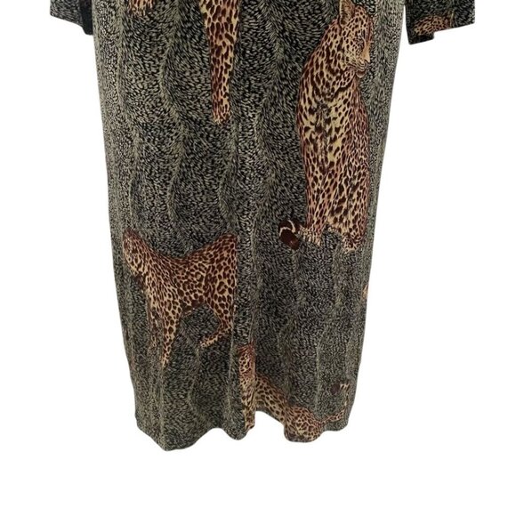 Cité Leopard Print Midi Dress 2X Animal Stretchy Plus Safari Classic Retro Chic - Picture 6 of 12